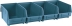 Boîtes à bec bleu - kit 4 boîtes avec support acier 600x240x125mm