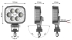 Phare de travail rectangle LED 10/30V 12W 1500 lumens boîtier carbone