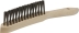 Brosse métallique fil acier inox 3 rangs 280mm avec manche bois incurvé spécial soudure