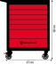 Servante d'atelier 7 tiroirs rouge/noir 675x450x980mm