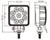 Phare de travail carré LED 10/30V 27W 1800 lumens faisceau longue portée - blister