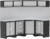 Mobilier d'atelier 4 éléments angle inox