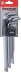 Clés mâles coudées extra longues hexagonales de 1,5 à 10mm et Torx® de T10 à T50 - étui pivotant de 18 pcs sur carte