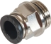 Raccord instantané métallique droit mâle cylindrique 1/2" pour tuyau rilsan 12mm - lot de 5 pcs