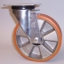 Chape zinguée moyenne pivotante aluminium + polyuréthane D.100mm