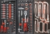 Servante d'atelier 7 tiroirs composée de 170 outils - modules finition carbone
