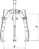 Extracteur combiné 2 ou 3 griffes 220mm 4 positions 4T