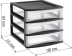Bloc 3 tiroirs de rangement 180x215x161mm