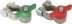 Colliers de batterie VL double serrage/papillon/rouge et vert - blister de 2 pcs