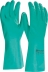 Gants chimiques 100% enduit nitrile floqué 320mm vert 0,38mm T9 - lot de 12 pcs
