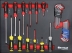 Servante d'atelier 7 tiroirs composée de 176 outils - modules carbone