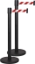 Poteau avec dérouleur de sangle automatique rouge/blanc 48mmx2,3m - lot de 2 pcs