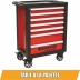 Servante d'atelier 7 tiroirs avec plan de travail en ABS 770x460x970mm