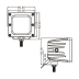 Phare de travail carré LED 10/32V 20W 1400 lumens faisceau longue portée