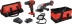 Pack 20V perceuse 40Nm-meuleuse 125mm-projecteur-2 batteries 4Ah Li-ion-sac de transport