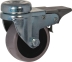 Roulette zinguée à œil 10mm pivotante avec frein 50mm 40kg