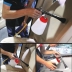 Pistolet de lavage pneumatique tête rotative avec roulement et godet PVC