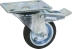 Roulette zinguée jante acier pivotante avec frein 80mm 60kg