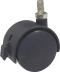Roulette zinguée pivotante double galet avec frein 50mm tige M10x15mm 40 kg pour fauteuil