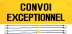 Bâche "Convoi exceptionnel" 1200x400mm avec œillets et 4 sandows