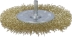 Brosse circulaire sur tige 6mm fil laiton ondulé 100mm - lot de 10 pcs