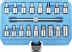 Embouts de vidange 3/8" - coffret de 18 pcs