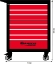 Servante d'atelier 8 tiroirs avec plan de travail en ABS 770x465x970mm