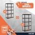 OPE VTEP - Lot de 2 étagères métalliques noirs à emboîter 5 tablettes bois réf.09070 dont 1 offerte