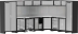 Mobilier d'atelier 8 éléments angle inox