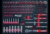 Servante d'atelier 7 tiroirs composée de 176 outils - modules carbone
