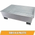 Bac de rétention 220L avec caillebotis 100% acier pour 2 fûts - format compact