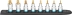 Douille tournevis 1/2" embout Torx sur support magnétique - 8pcs
