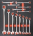 Module mousse 402x380mm carbone clés à cliquet droites - 14 pcs