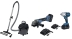 Pack meuleuse d'angle 125mm 20V, clé à choc 1/2" 20V et aspirateur eau et poussière 10L