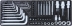 Module PVC 397x145x40mm douilles/embouts/clés mâles Torx® - 52 pcs