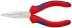 Pince à becs demi-ronds 140mm avec tranchant (Dureté 61HRC) Gainage PVC Chromée