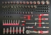 Servante d'atelier 7 tiroirs composée de 180 outils - modules carbone