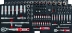 Coffre de servante 4 tiroirs composé de 192 outils - modules finition carbone