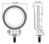 Phare de travail rond LED 10/32V 18W 1200 lumens faisceau large