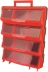 Armoire de rangement plastique 12 tiroirs avec poignée et vitre transparente 360x130x470mm
