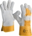Gants de travail croûte de bovin avec manchette renforcée T.10 - lot de 12 pcs