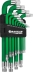 Clés mâles coudées Torx® longues magnétiques de T10 à T80 - étui pivotant de 13 pcs sur carte