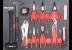 Servante d'atelier 10 tiroirs composée de 176 outils - modules finition carbone