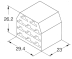 Boîtier unipolaire femelle nu 6,35mm - 11 voies - 26,2x29,4x23mm - lot de 50 pcs