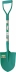 Pelle bêche de jardin 22cm verte avec manche 75cm
