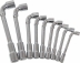 Clés à pipe débouchées 6 pans/6 pans de 8 à 19mm - boîte carton de 9 pcs