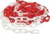 Chaine de signalisation rouge/blanc en plastique 8mm 25m