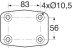 Crochet mixte d'attelage 3,5T 4 trous 10,5mm entraxe 83x56mm