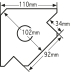 Equerre magnétique 110x17mm