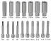 Outils de démontage de têtes d'amortisseurs - coffret de 18 pcs